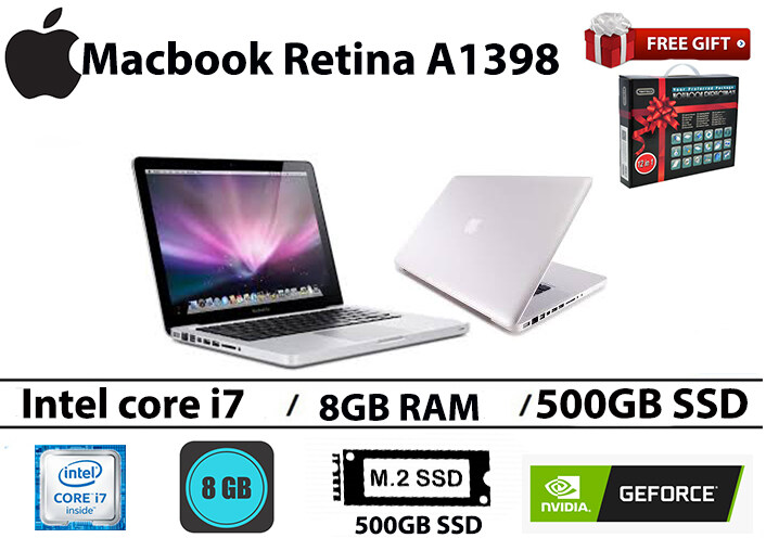 Mac book Pro Retina A1398 Intel core i7 8GB RAM 500GB SSD Nvidia Geforce GT 650M 15.4 INCH Malaysia