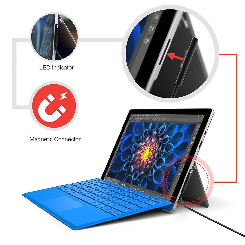Cáp Sạc USB-C Cho Máy Tính Xách Tay Microsoft Surface, Surface Book 2, Surface Pro 6/ Pro 5/Pro 4/Pro 3, Surface Go, Surfac 6ft/1.8M