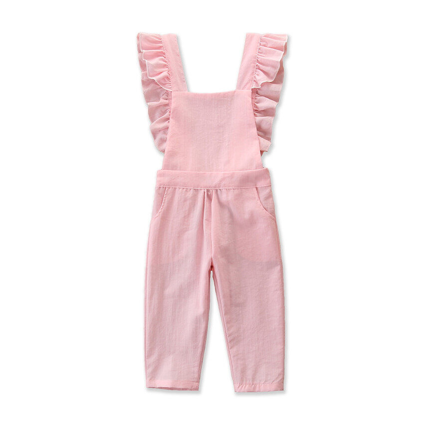 girls pink overalls