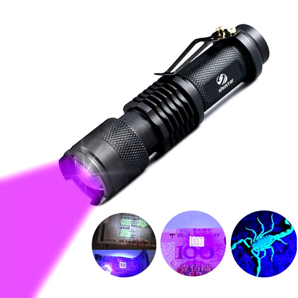 Đèn Pin UV Ghxdryuru Đèn Pin Màu Đen Chạy Bằng Pin AA Cho Máy Kiểm Tra Điểm Đánh Dấu