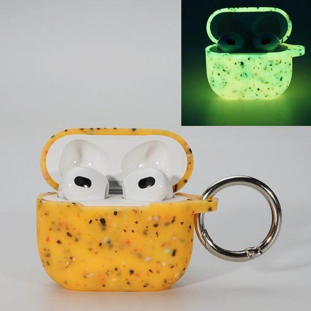 Luminous Silicone Case ForAirpods Pro 3 2021 Case Bluetooth Protective Cover For Air Pod 1 2 Earphone Accessories Keyring