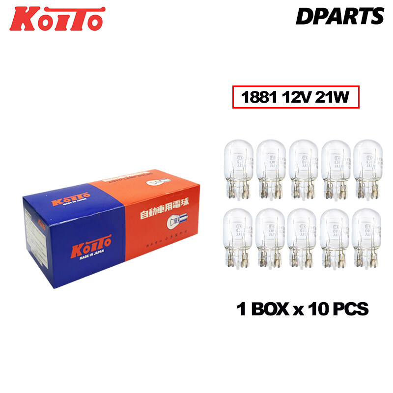Koito 1881 T20 12V 21W Halogen Auto Lamp Bulbs x 10 Pcs ( Made in Japan ...