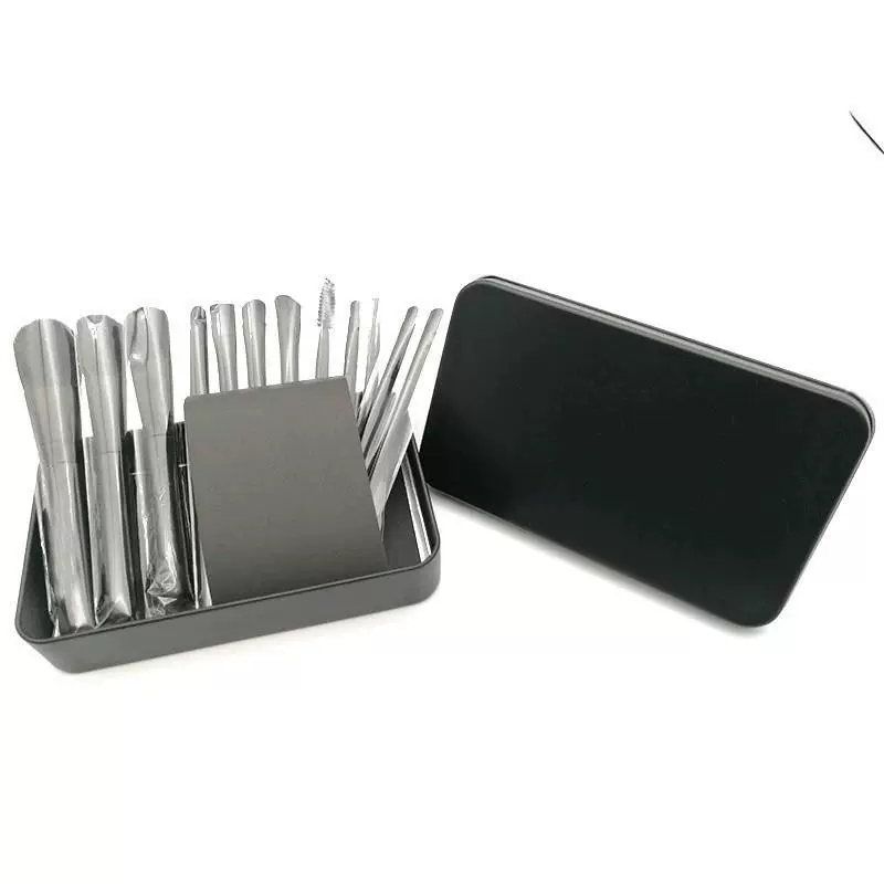 12 Pcs/Set Iron Box Makeup Brushes Eye Shadow Brushes Blush Contouring Brushes Portable Soft Makeup Tools