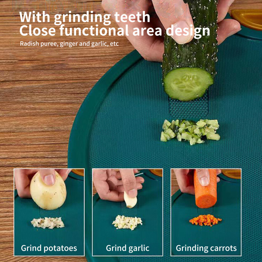 Chopping Blocks Thickened Cutting Board Anti-Mildew Non-Slip PE Plastic Round Rotatable Sticky Board Pad Cutting Board Kitchen