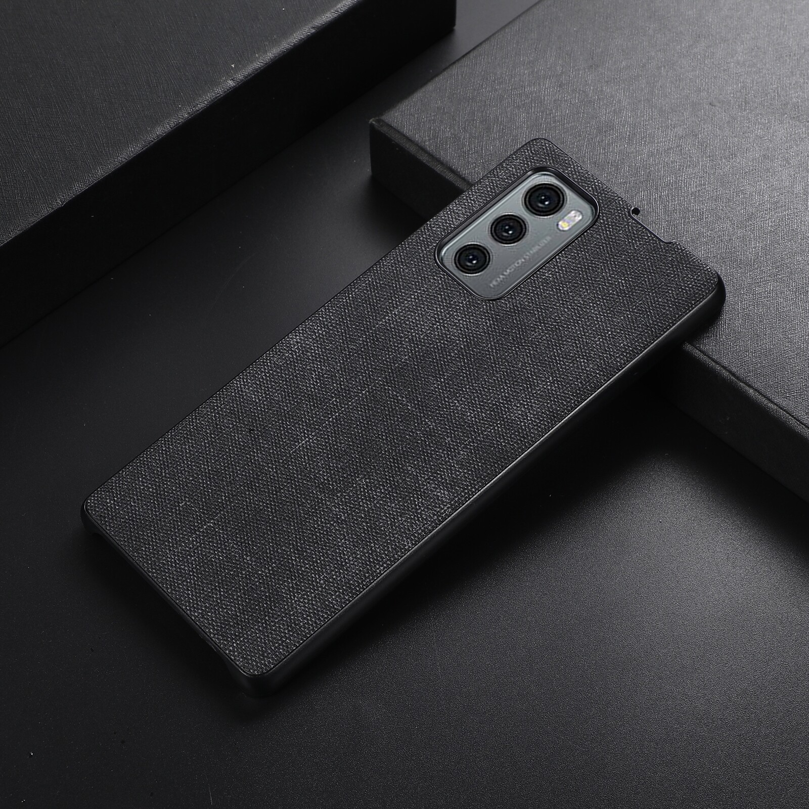 For LG Wing 5G Brugg Texture PU+TPU+PC Shockproof Phone Case(Black)