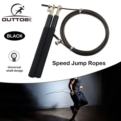 Outtobe 3M Adjustable Jump Rope High Speed Steel Wire Cable Professional Jump Rope with Metal Ball Bearings in Handles for Men and Women
