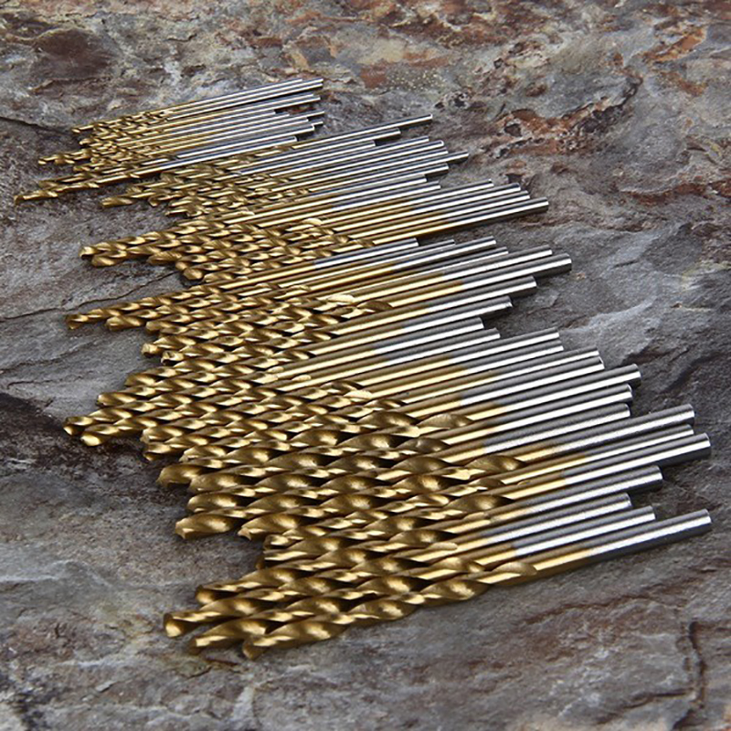 Ministar 100/50pcs Titanium Coated HSS High Speed Steel Drill Bit Set Tool