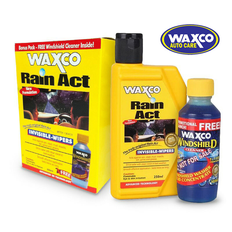 Ready Stock Waxco Rain Act (250ml) + Windshield Cleaner (120ml)