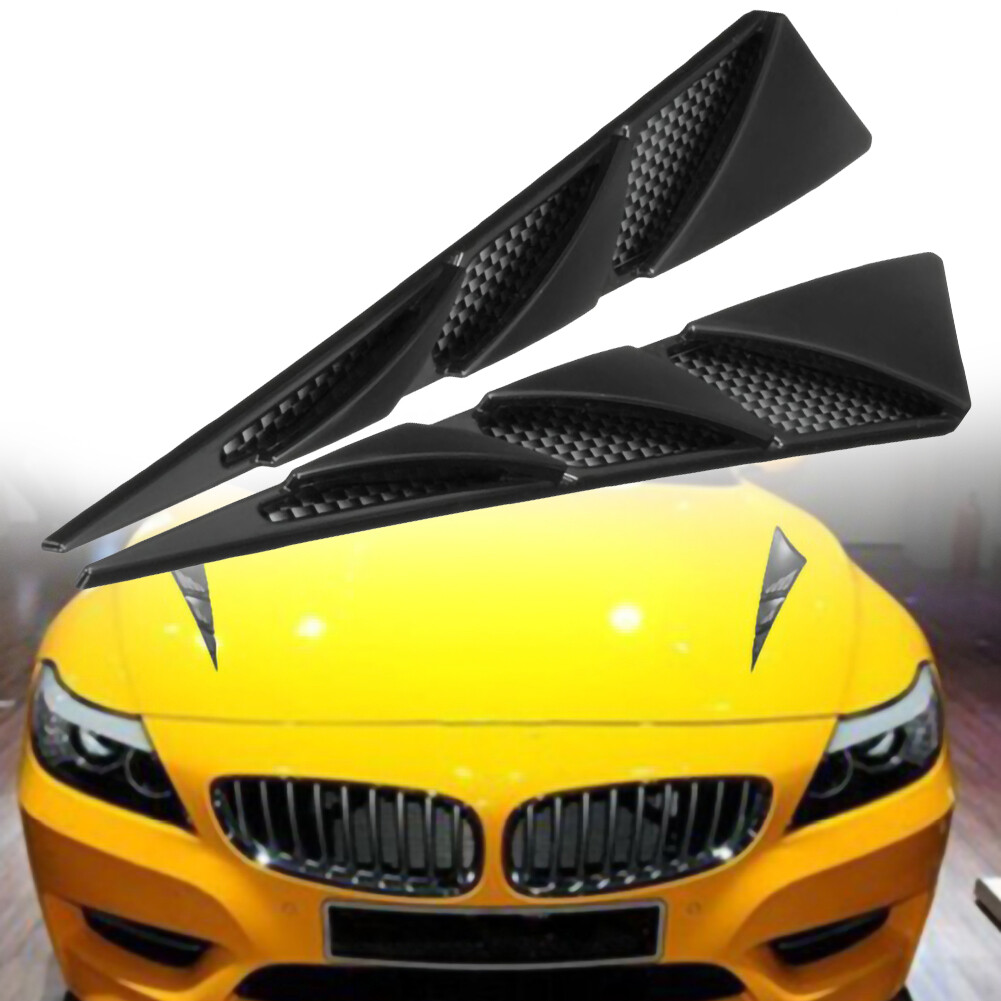 FUVOYA[COD] 1 Pair Universal Car Decor Air Flow Intake Scoop Bonnet Simulation Vent Cover Hood