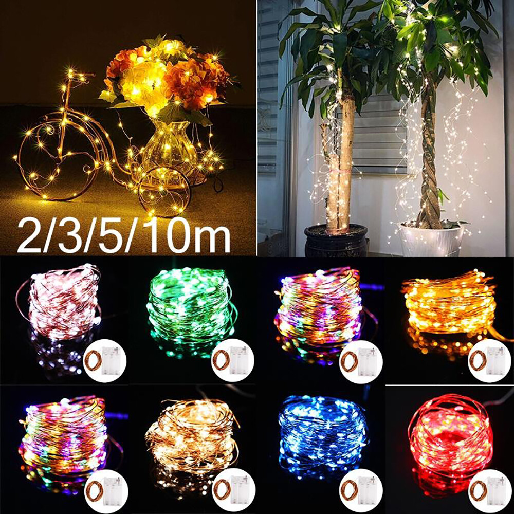Battery Powered 2m 3m 5m 10m LED String light copper Wire Fairy Garland Home Christmas Wedding Party Decoration