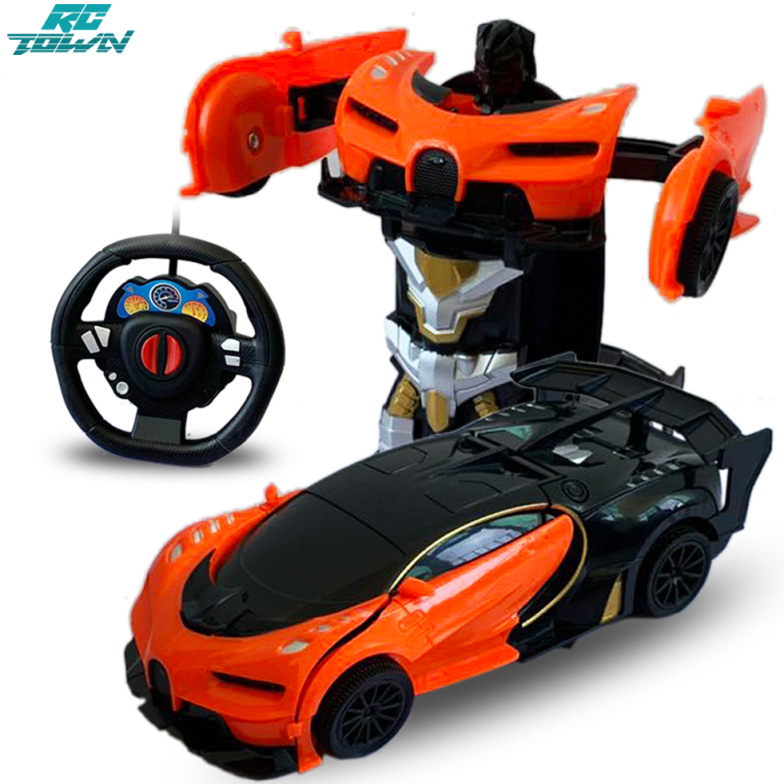Rctown 1/24 RC xe biến dạng điều khiển từ xa xe điện robot đồ chơi trẻ em Quà tặng cho trẻ em