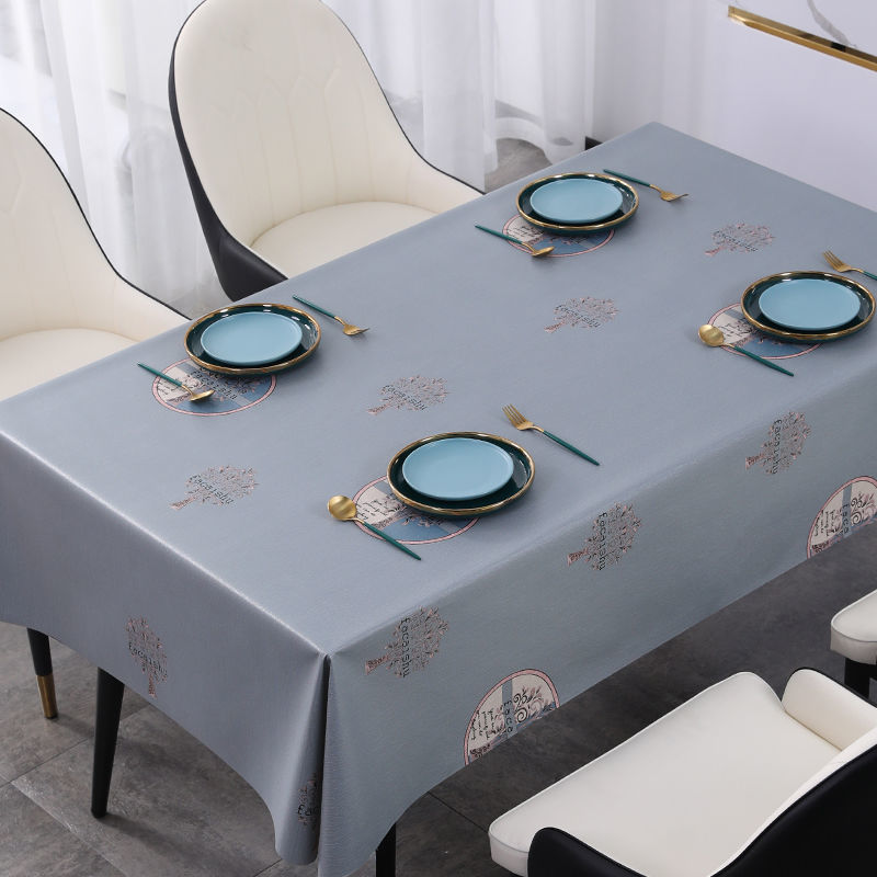 High-end New Chinese-style Festive Red Tablecloth Waterproof and Oil-proof Wash-free Rectangular Dining Table Home