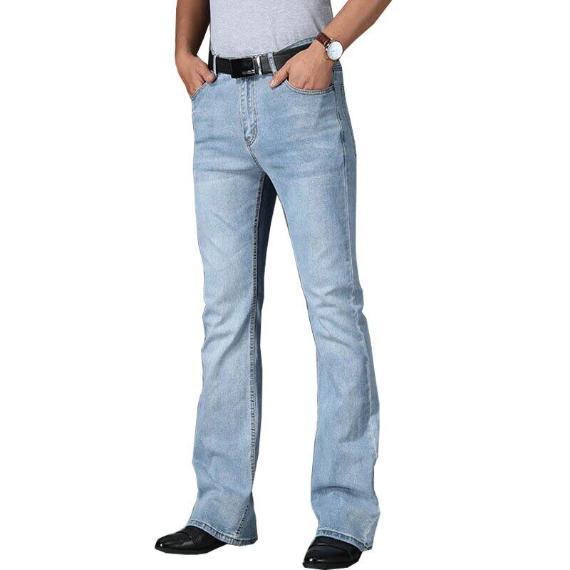 Jeans For Men Mens Big Flared Jeans Boot Cut Leg High Waist Denim Jeans Light Blue Jeans