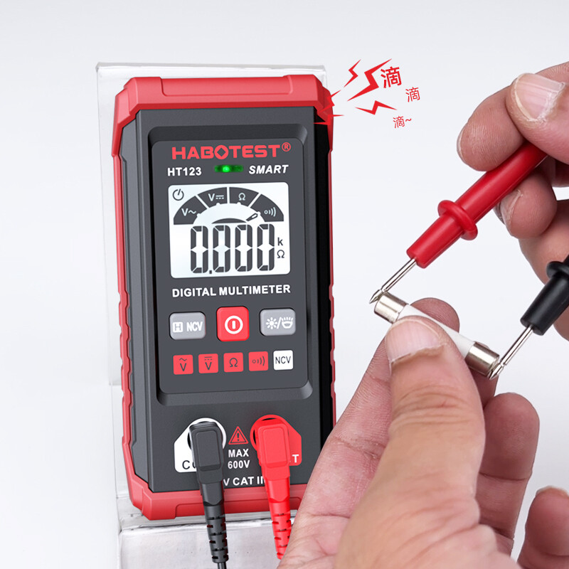 HT123 Smart Digital Multimeter High-precision Auto Range Multimeter NCV AC DC Voltage Resistance Continuity Tester with Backlight