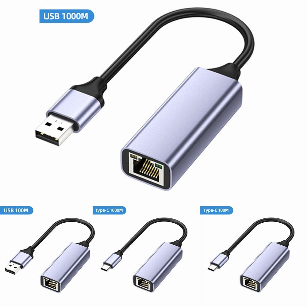 Bộ chuyển đổi Ethernet USB USB3.0 PC Internet USB 1000Mbps Bộ chuyển đổi mạng RJ45 type-C Gigabit 2.5G Cho Máy Tính Xách Tay/TV Box USB không dây Adapter