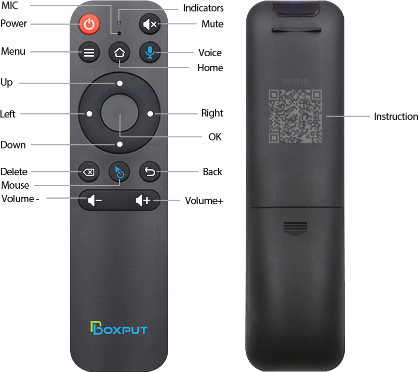 Boxput BT bpr1 bpr1s cộng với BLE 5.0 chuột không dây điều khiển từ xa bằng giọng nói 2.4GHz không dây với con quay hồi chuyển cho ANDROID TVBOX & TV/PC