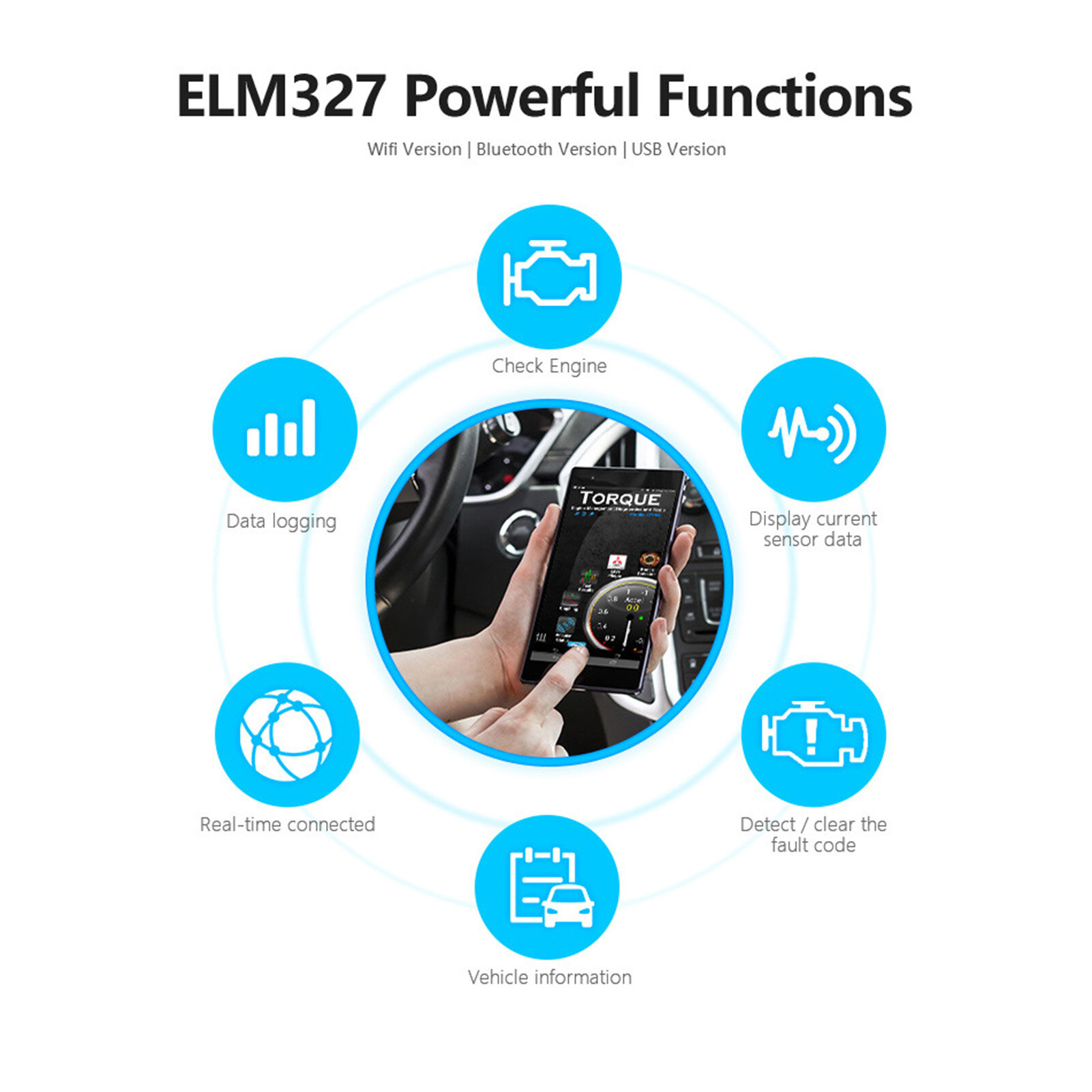 OBD2 Diagnostic Scanner ELM327 PIC25K80 Chip English Version Bluetooth-compatible BT OBD2 Code Reader for Motorcycle for Android OBD2 Scanner Check