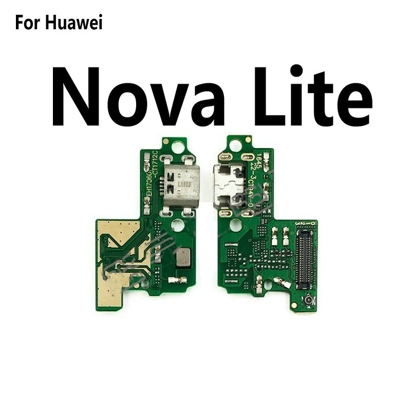 Nappe Connecteur De Charge + Micro Pour Huawei Nova Lite - Neuf, Couleur Vert, Compatible Avec Le Modèle