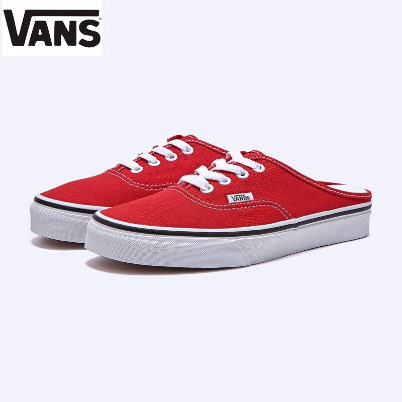 Vans Korea Vans Authentic Mule Racing Red True White VN0A54F7JV61 100 Authentic US unisex size Lazada Singapore