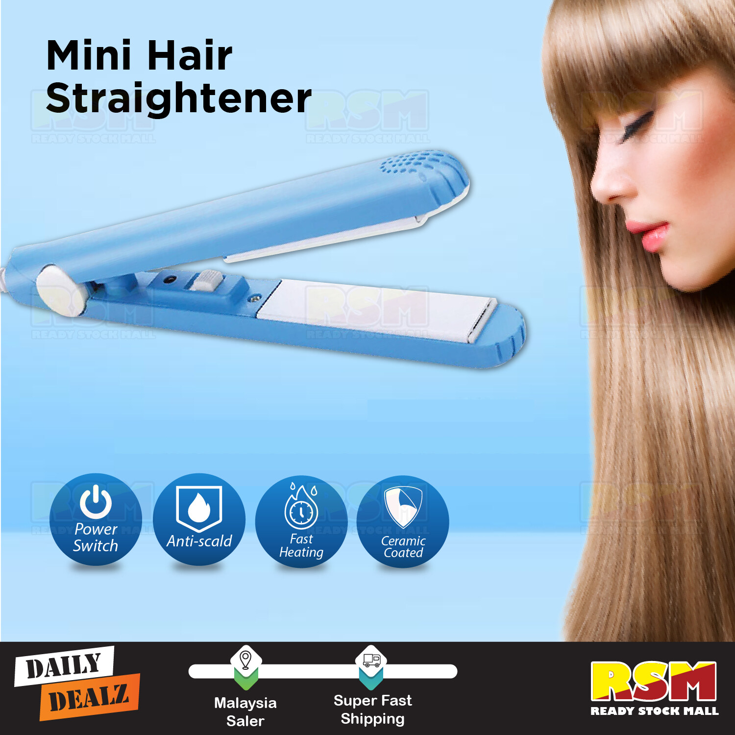 Mini Hair Straightener Flat Iron 2in1 Curling Straight Style Free Box |  Lazada