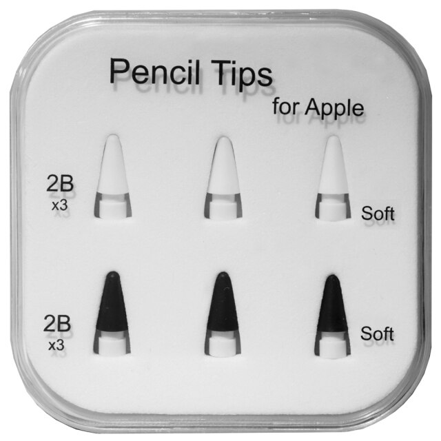 Pencil Tips For Suitable For Apple Pencil 1St / 2Nd Logitech Crayon, 2B Soft Double-Layered Ipad Pencil Tip, White & Black Stylus Nib