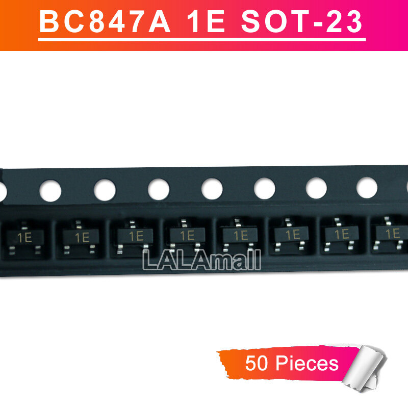 50pcs bc847 bc847a 1e bc847b 1f bc847c 1g sot23 sot-23 smd 45v 100ma npn transistor new original