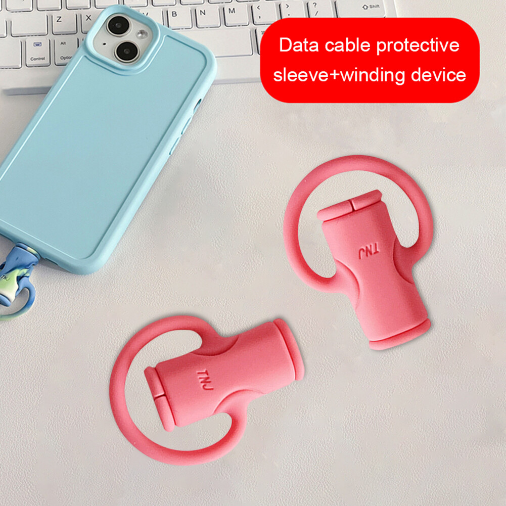 Data Line Cord Protector Winder Cover Silicone Charging Cable Protective Case Mobile Phone Accessories for iPhone