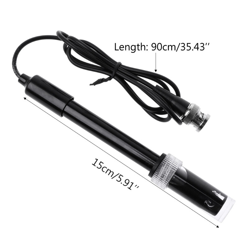 PH Electrode Sensor PH Meter Tester 0-14 Value Hydroponic Sensor BNC Connector Probe Detection Non-rechargeable