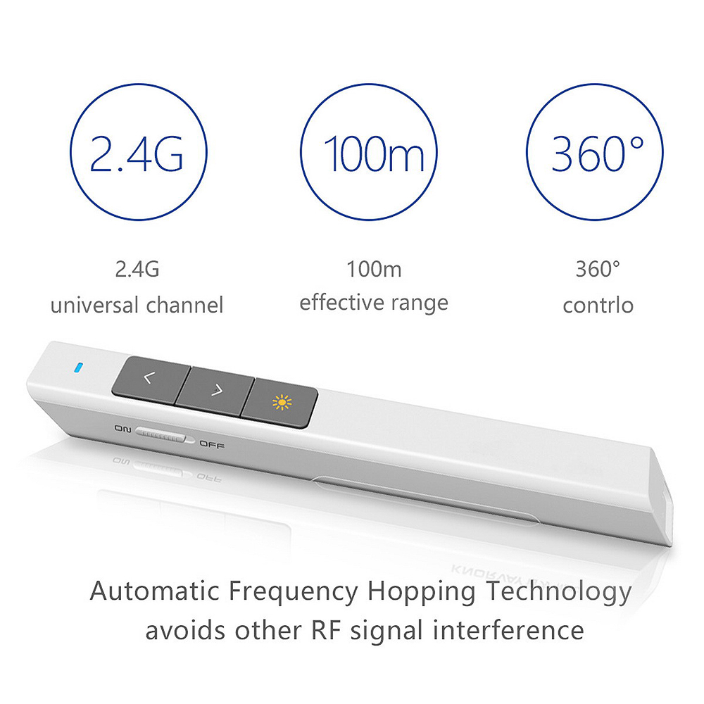 Kebidumei Con Trỏ Laser USB Không Dây 2.4GHz Bút Lật PPT Thuyết Trình Powerpoint Bút Bấm Trình Bày Điều Khiển Từ Xa Cho Giáo Viên Giảng Viên Giáo Sư