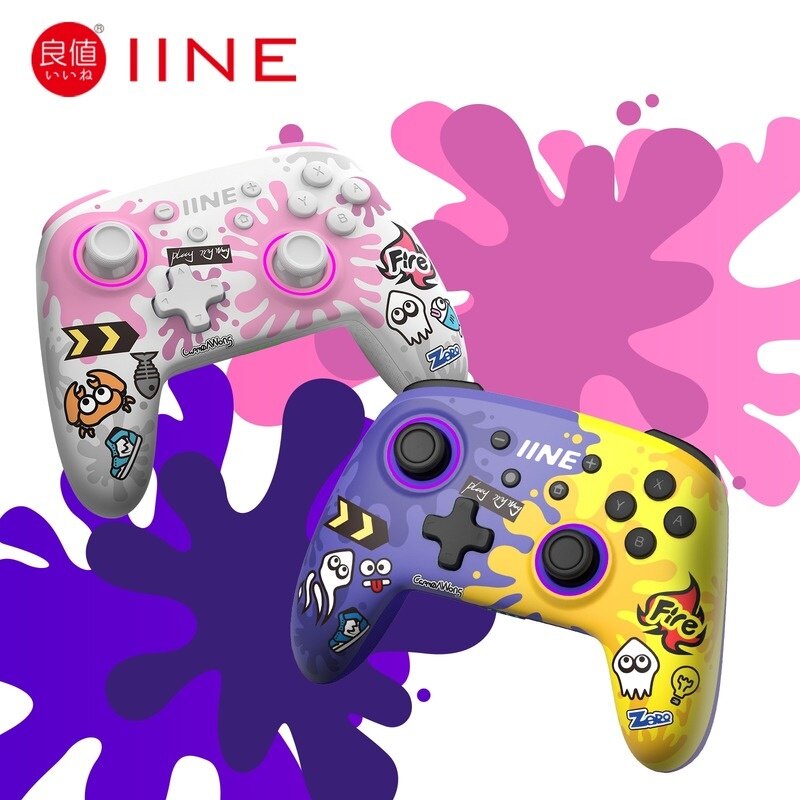 Bộ Điều Khiển Không Dây IINE Splatoon Độc Quyền Hỗ Trợ Đánh Thức Hỗ Trợ NFC Amiibo Tương Thích Nintendo Switch/Switch Lite/Switch OLED