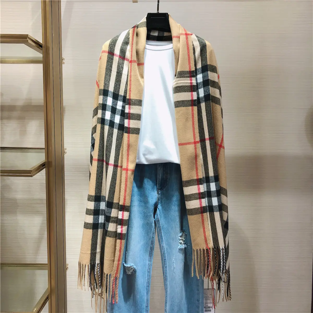 plaid cashmere scarf womens