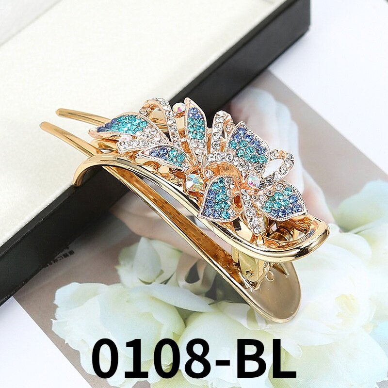 Korea's new colorful rhinestone flower hairpin exquisite butterfly hair accessories