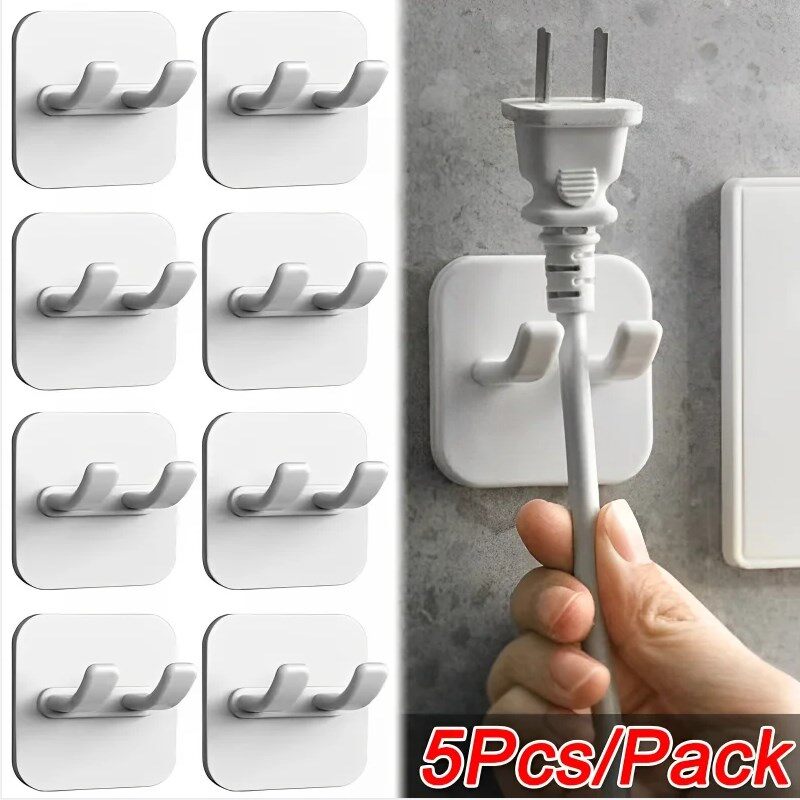 1/3/5 cái móc treo tường giá lưu trữ dây nguồn không đục lỗ móc cắm nhà bếp móc treo chỗ đựng Ổ cắm điện móc dính