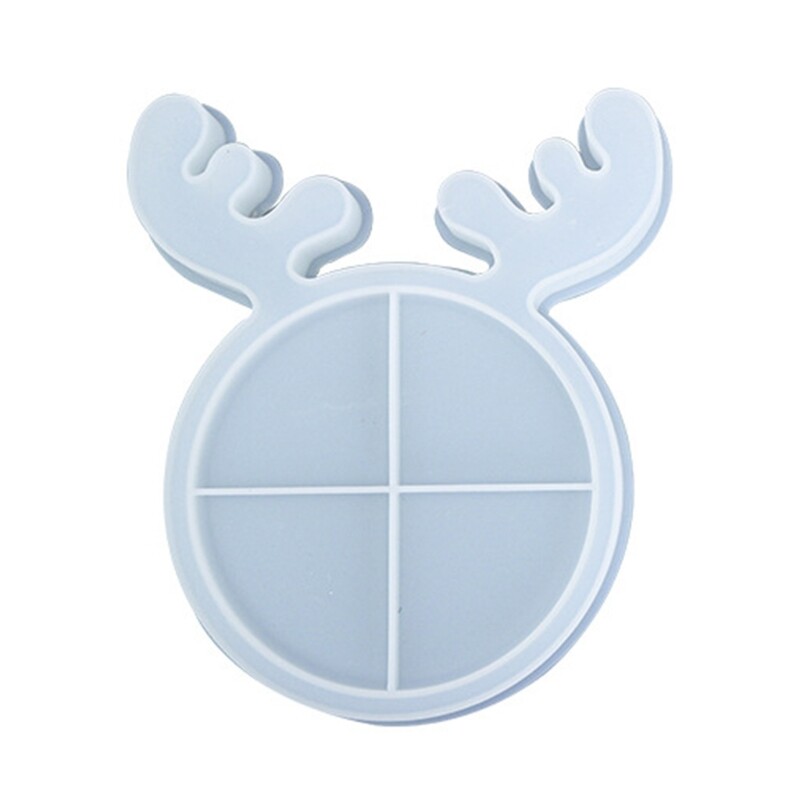 Christmas Deer/Cat Tray Epoxy Resin Mold Serving Plate Silicone Mould DIY Crafts Jewelry Holder Casting Tool