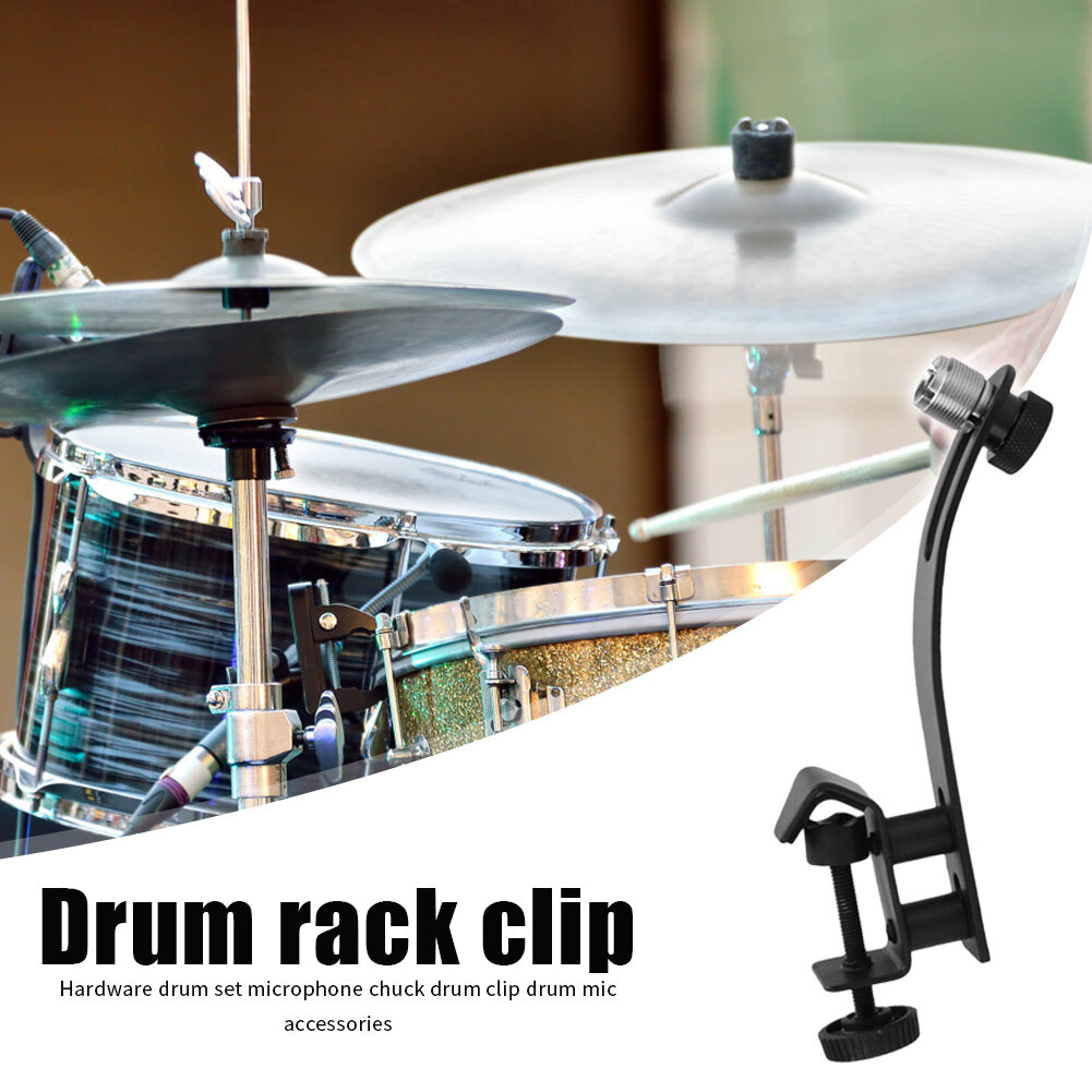 Adjustable Microphone Clip Holder Set Show Studio Shockproof Drum Rim Mic Clamp Bracket