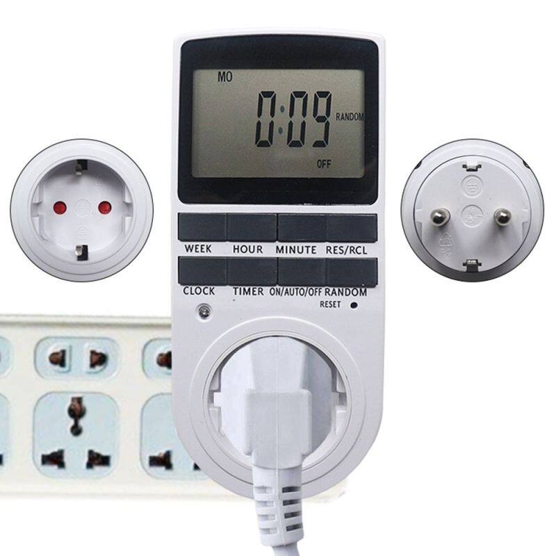 7 Ngày 230V Điện Tử Kỹ Thuật Số Thời Gian Ổ Cắm EU Đồng Hồ Hẹn Giờ Bếp Ổ Cắm Công Tắc Hẹn Giờ
