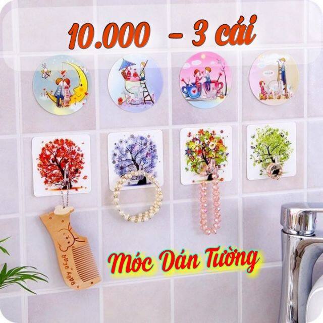 Combo 4 móc dán tường cường lực - móc dán tường móc mùng