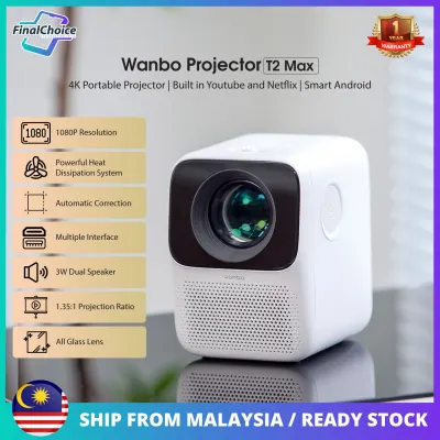 [Global Version] Wanbo Projector T2 Max / T2 Free / X1 Support up to 120" Projection Size Wireless Home Theater LCD Projector