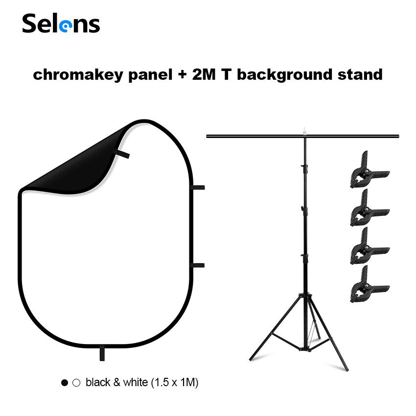 2x1.5m/ 6.5x4.9ft Green Screen Backdrop Photography Background With Adjustable Tripod Cross-Shaped Stand For Streaming Gaming Studio Photography - View #3