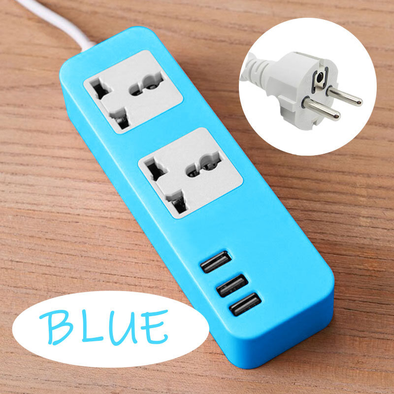 Universal Extension USB Trailing Power Socket 3 Plug Socket 2 Meter ...