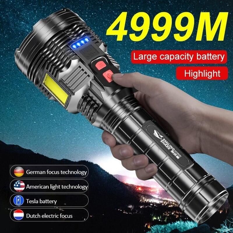 Super bright flashlight Portable Ultra Bright Torch light powerful torchlight led torch light Rechargeable USB led flash light waterproof Flashlight Camping lampu High power led flashlight 1000000 lumens touchlight