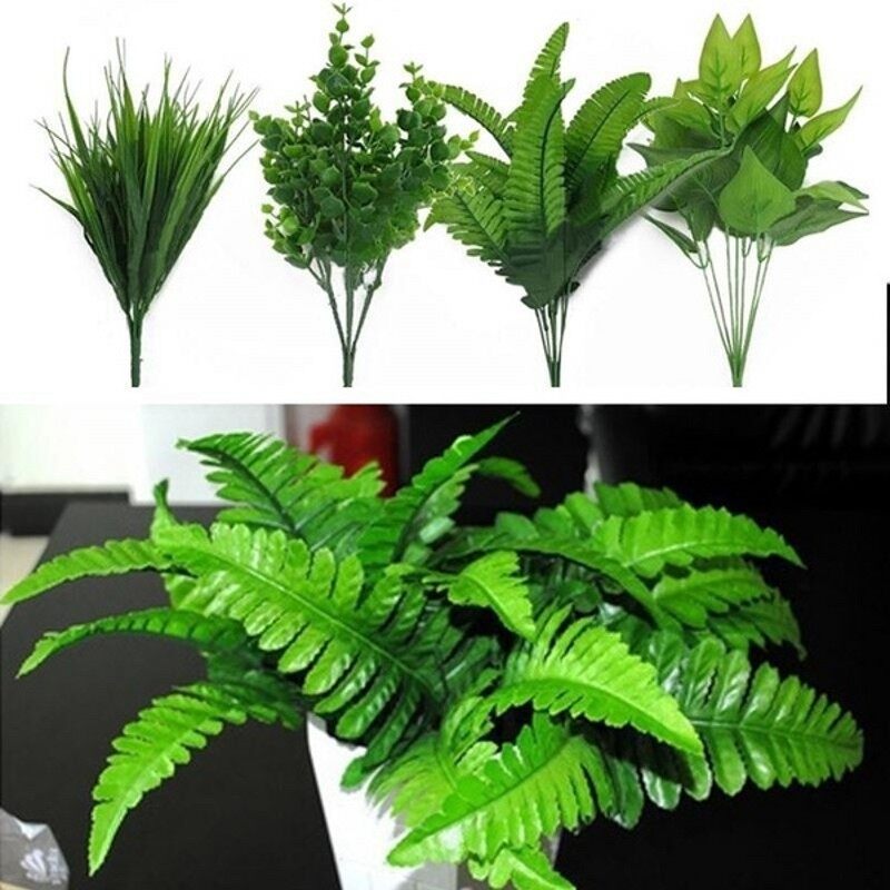 Cành Lá Nhân Tạo Cây Mô Phỏng Lá Nhựa Cây Mô Phỏng Màu Xanh Lá Cây Để Trang Trí Nhà Cửa
