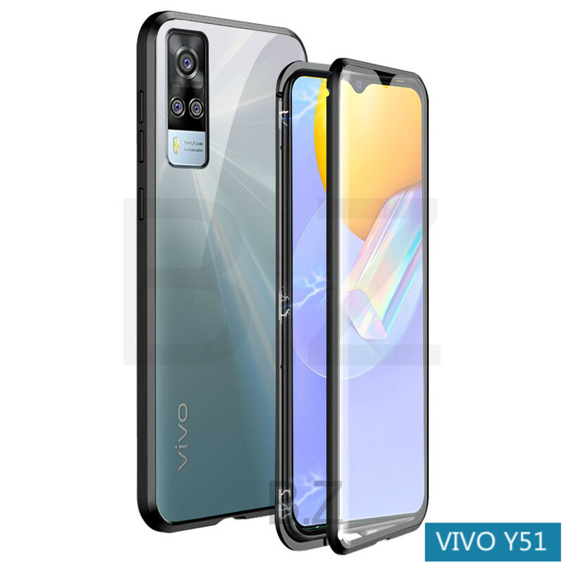 For VIVO Y51 / VIVO Y31 2021 / VIVO Y51a / VIVO Y53s Case 360 Front+Back double-sided 9H Tempered Glass Case For VIVO Y51 / VIVO Y31 2021 / VIVO Y51a / VIVO Y53s Metal Bumper Case