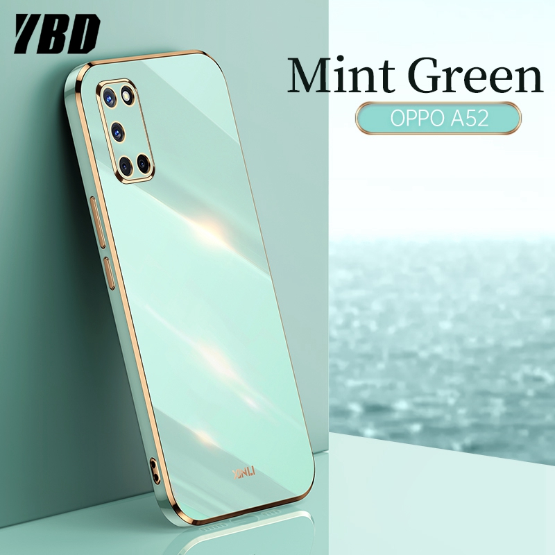 YBD Plating phone Case For OPPO A92 A52 casing,Precise Camera Protection cases Luxury Straight Edge Cover