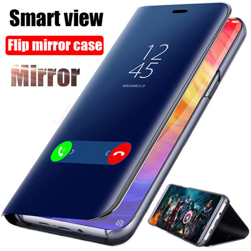 For Huawei Nova3 Nova4 Nova5 Nova5Pro Nova3i Nova5i Nova6 Nova6SE High-end Flip Mirror Bracket Mobile Phone Case for Huawei Nova7 Nova7SE Nova7Pro Leather Business Men Back Cover