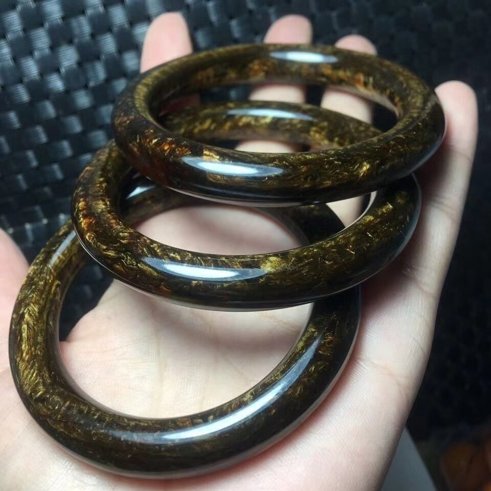 Golden Silk Willow Bracelet Round Bangle Band Hand Strand Black Coral Willow Coral Bracelet