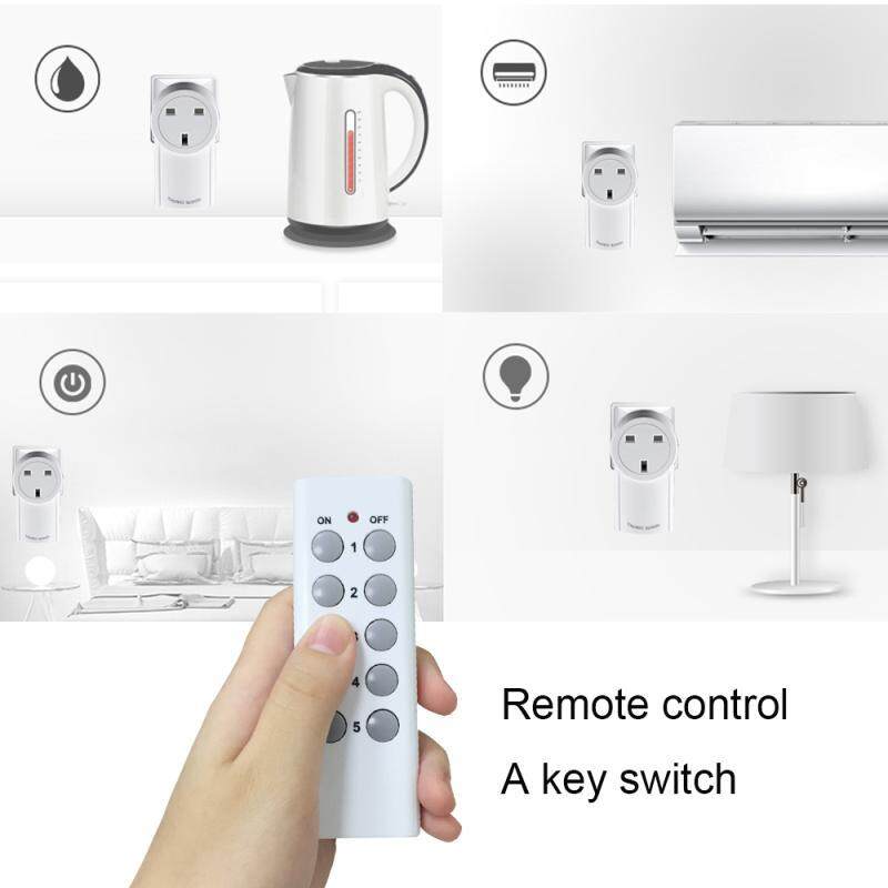 jomoo store Universal remote control socket outlet plug 433.92MHZ rf remote power socket (3 Socket+2 Remote)