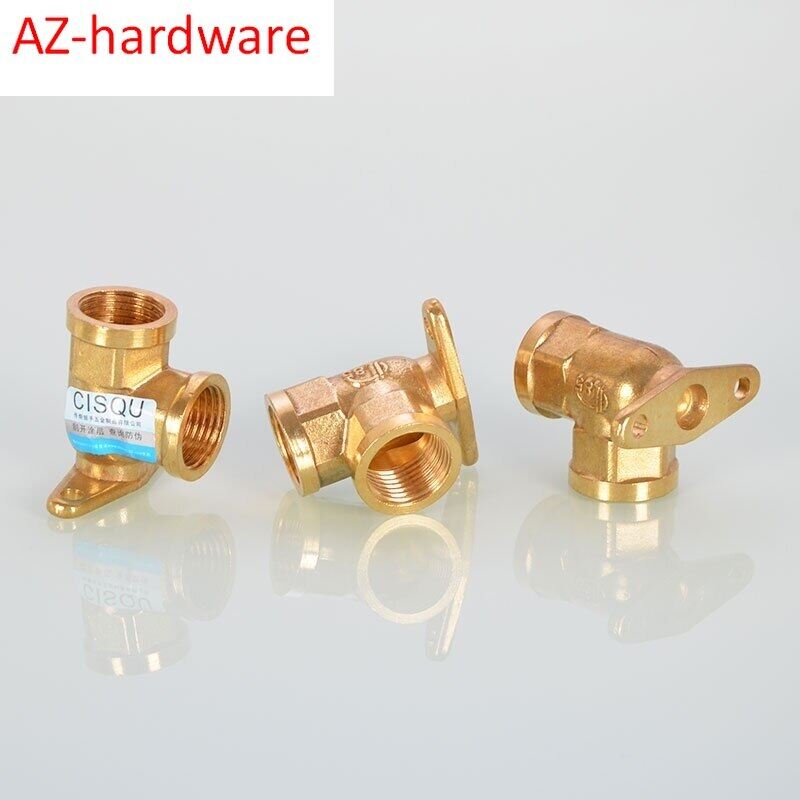 1/2 In Copper Inner Wire Elbow Double Inner Wire Inner And Outer Ribbon Base Elbow Fixed Seat Water Pipe Joint Fitting Dn15