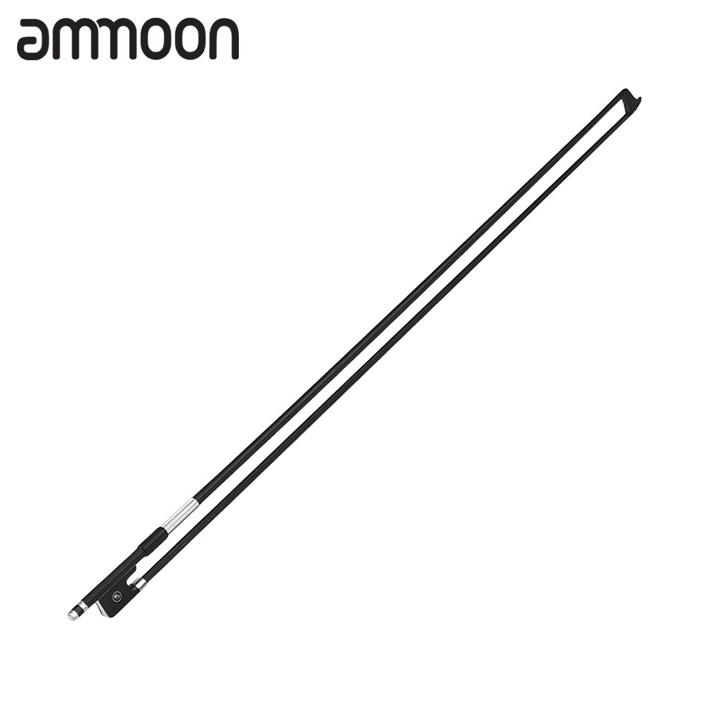 [ammoon]4/4 Violin Fiddle Bow Carbon Fiber Round Stick Ebony Frog Black