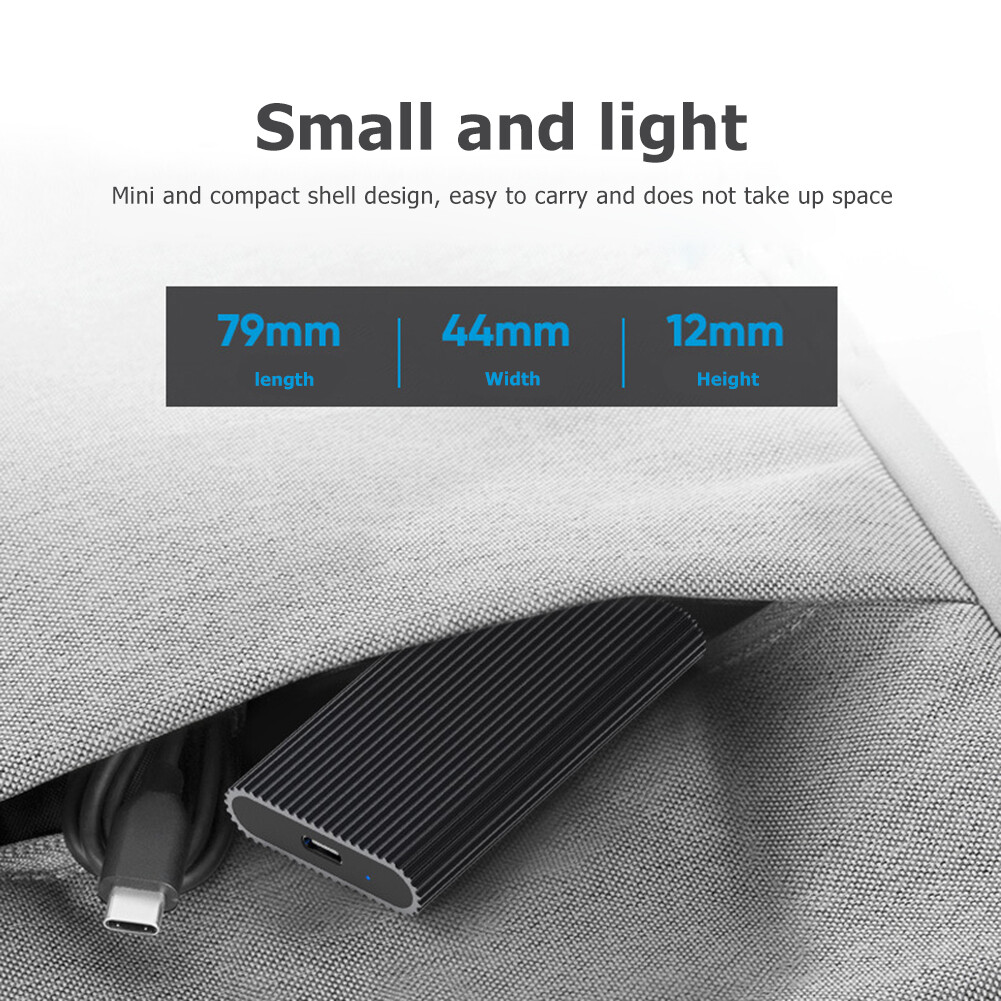USB 3.1 Đến MSATA SSD Box Bộ Chuyển Đổi Hợp Kim Nhôm Type-C Bao Vây Bên Ngoài Ổ Đĩa Thể Rắn